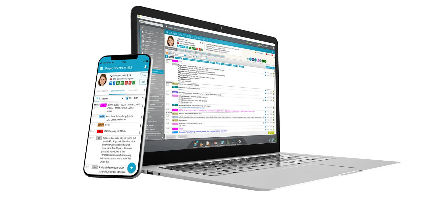 Praxissoftware medatixx mit Permanentbereich